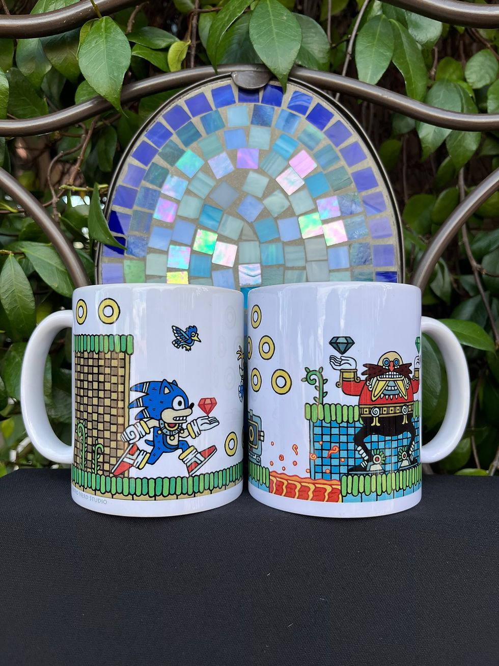 Aztec Mayan Sonic the Hedgehog coffee mugs