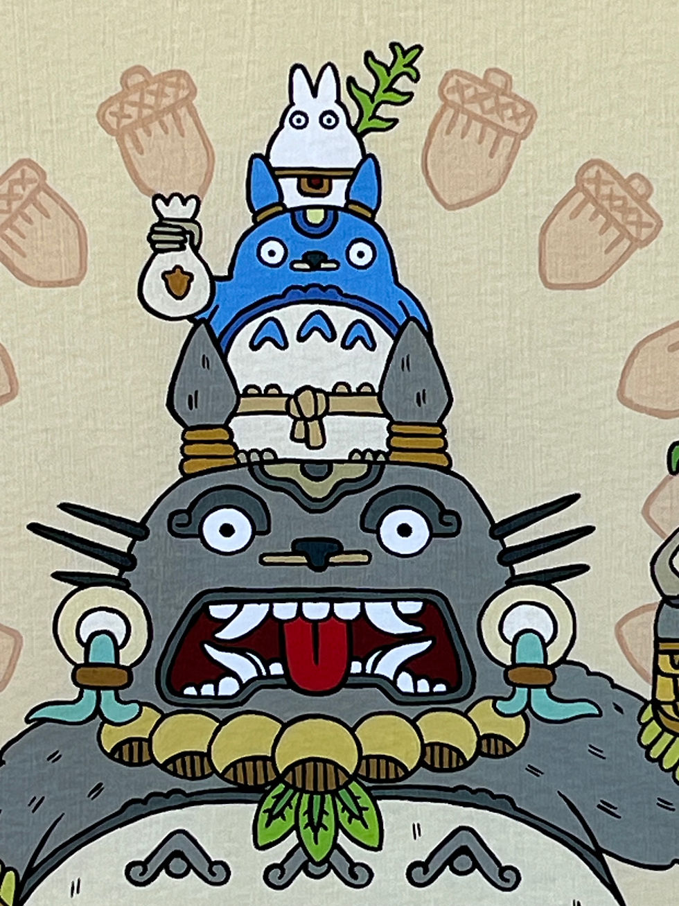 Thumbnail: Mayan Aztec My Neighbor Totoro art print