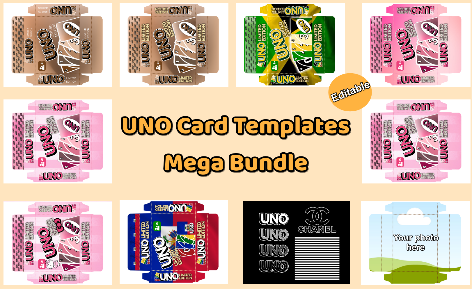 UNO Card Templates – Mega Bundle