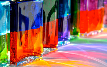 Square bottles with dual colours