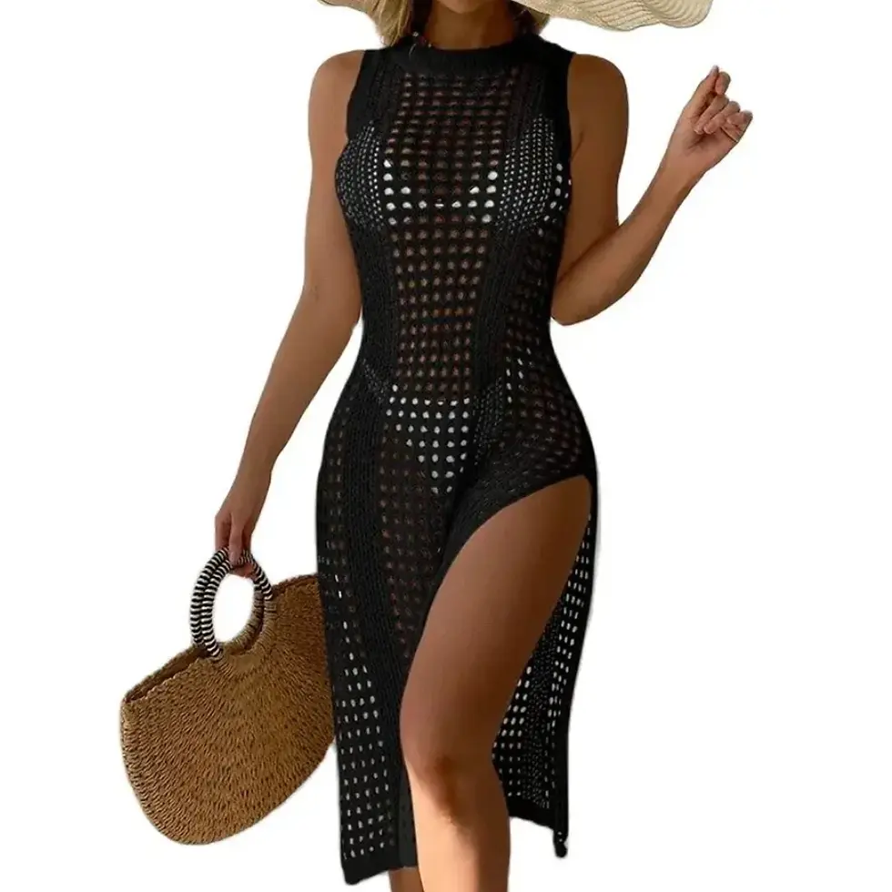 Miniatura: 2026 Women Swimsuits Crochet Hollow Out Bikini Coverup Beach