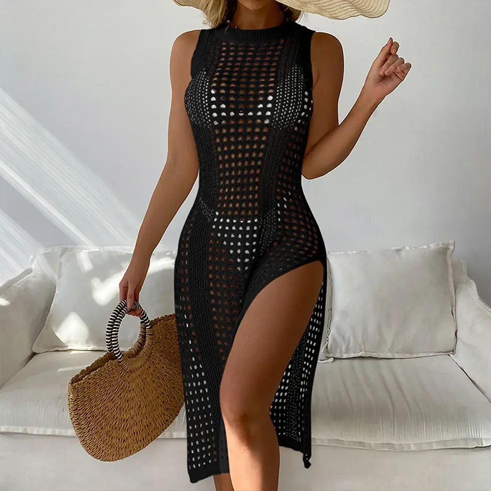 Miniatura: 2026 Women Swimsuits Crochet Hollow Out Bikini Coverup Beach
