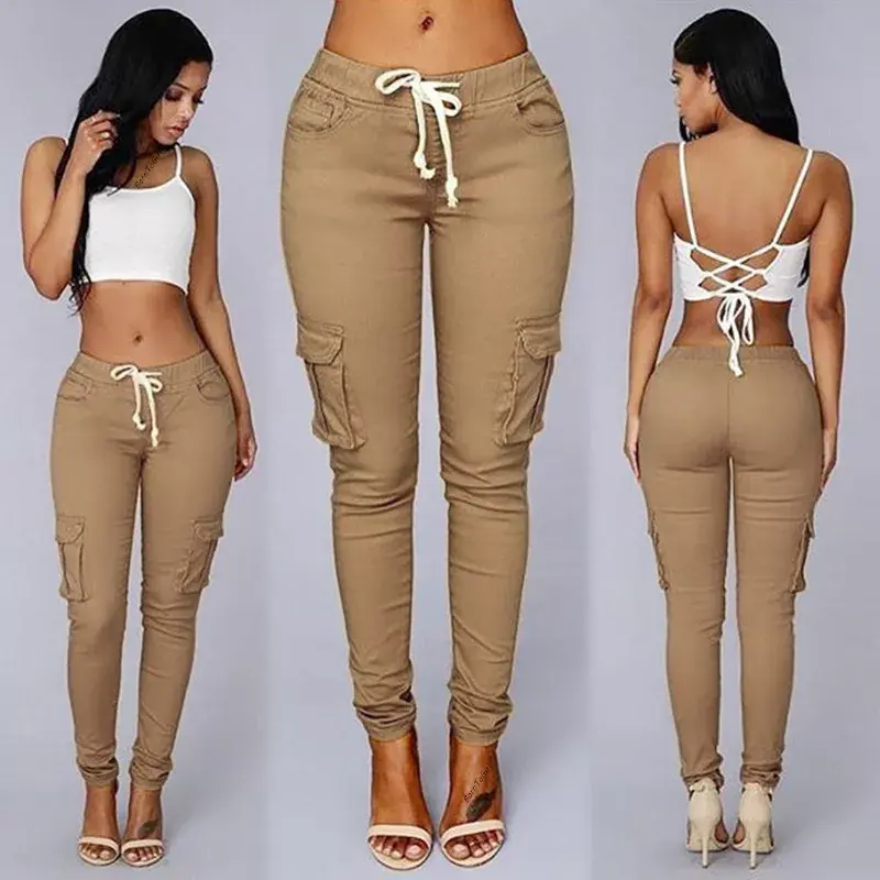 Thumbnail: Elastic High Waist Skinny Jeans for Women Y2K Streetwear Denim Pants