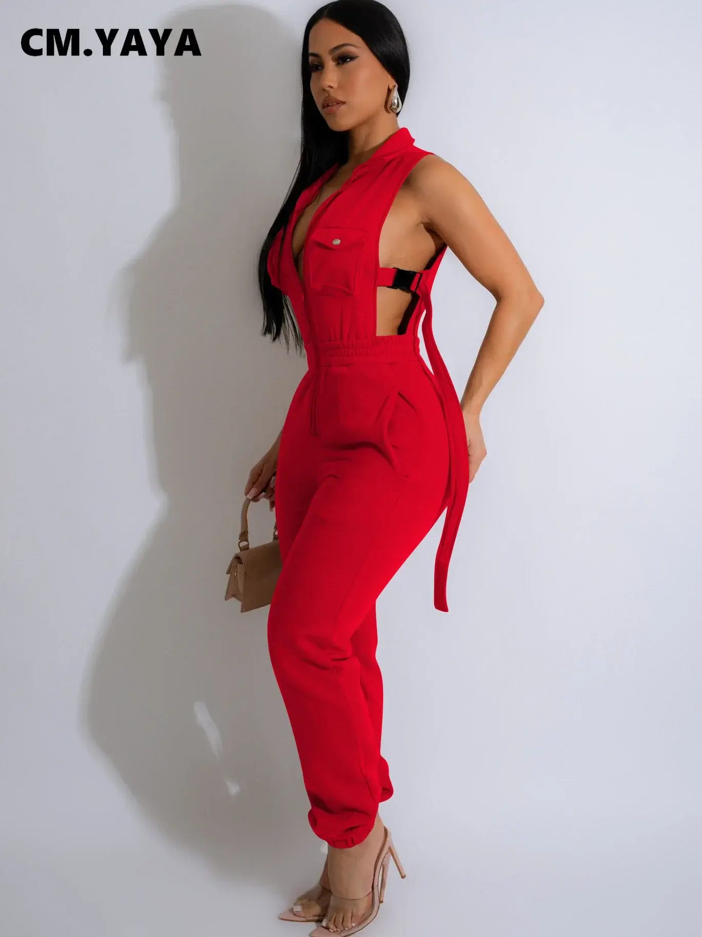 Open Side Buckle Jumpsuit