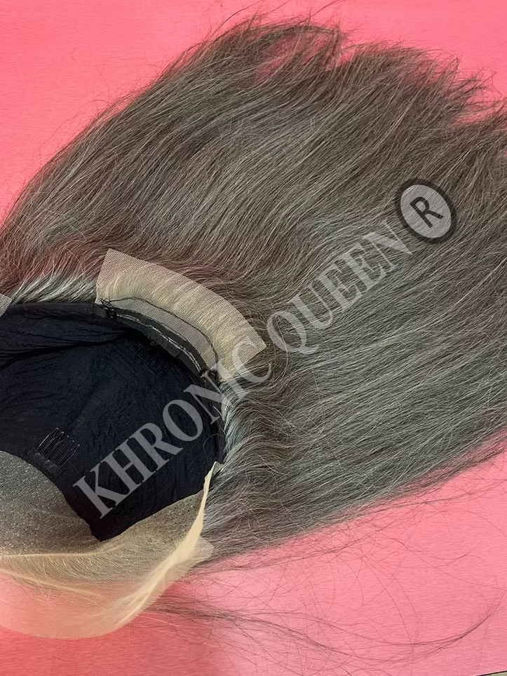 Thumbnail: KHRONIC QUEEN ®️ GREY STRAIGHT WIGS – RAW INDIAN HAIR