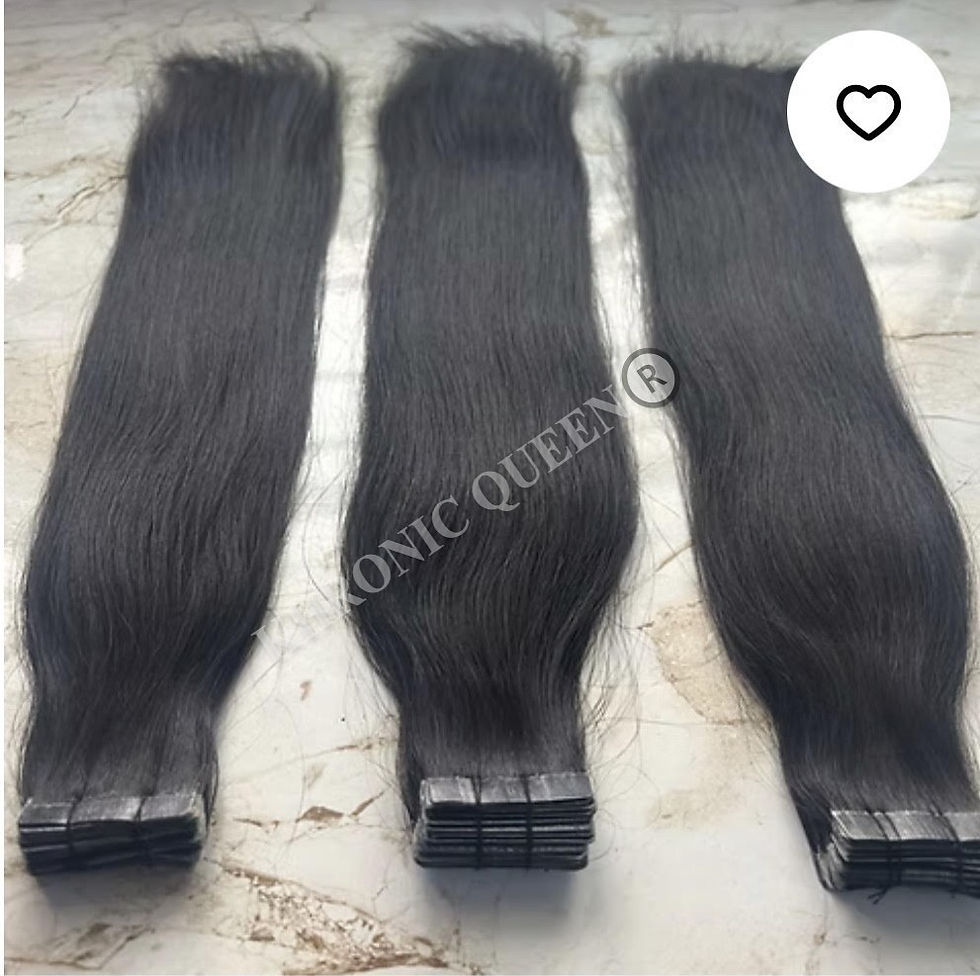 Thumbnail: KHRONIC QUEEN ®️ NATURAL STRAIGHT INVISIBLE TAPE - RAW INDIAN HAIR