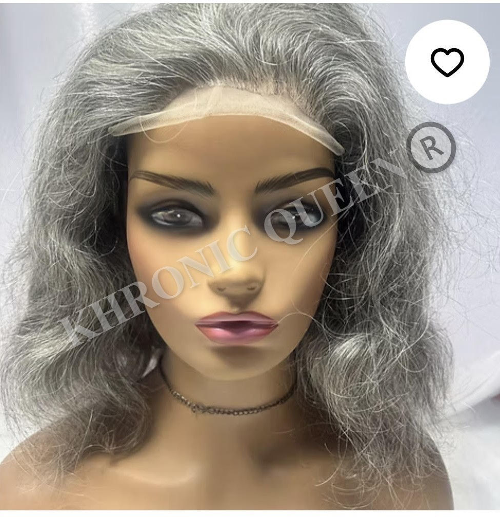 Miniatura: KHRONIC QUEEN ®️ GREY WAVY WIG - RAW INDIAN HAIR