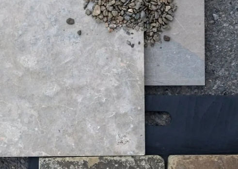 Selection of paving stones and gravel