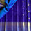 Thumbnail: Regal Indigo bluish purple with turquoise handwoven pure Kanjeevaram pure zari