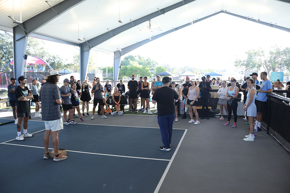 tournament meeting at pickleball event