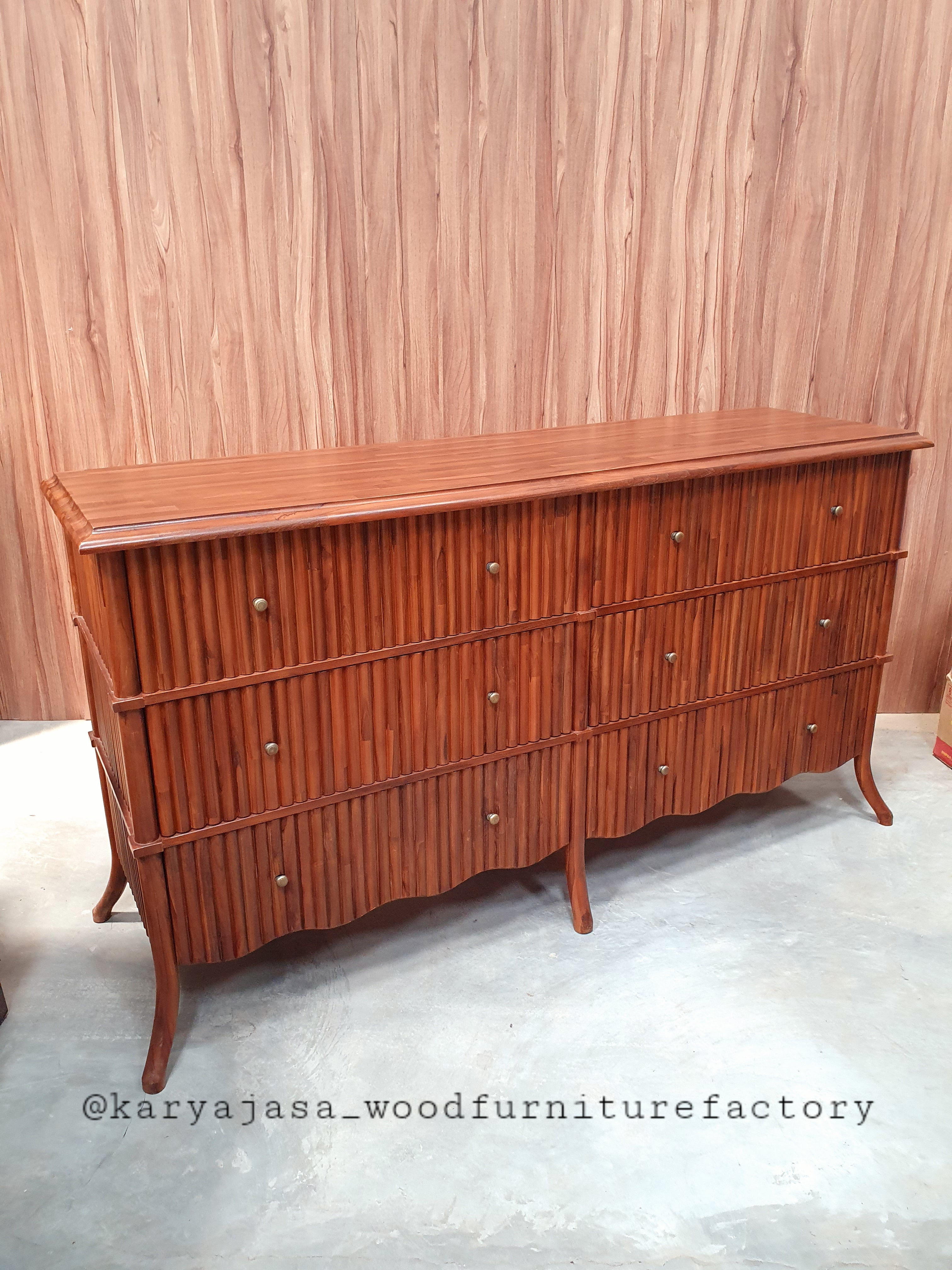 Flute Double Drawer Cupboard