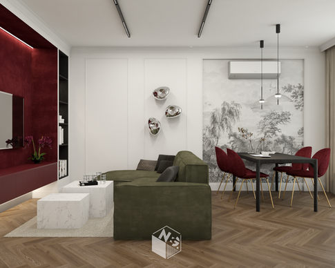 Wnętrze modern classic z kolorem | NEG DESIGN Natalia Grzywacz