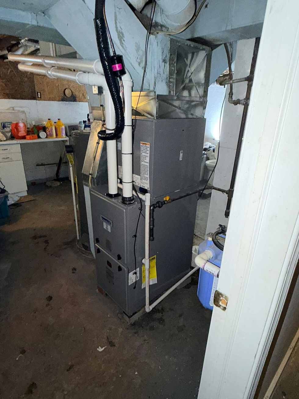 HVAC system in utility room