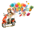 バイクに乗る女の子