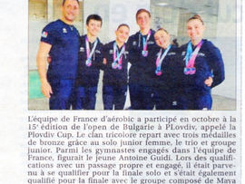 AEROBIC -  Tournoi international PLOVNI CUP 2025 Septembre 2025 - BULGARIE