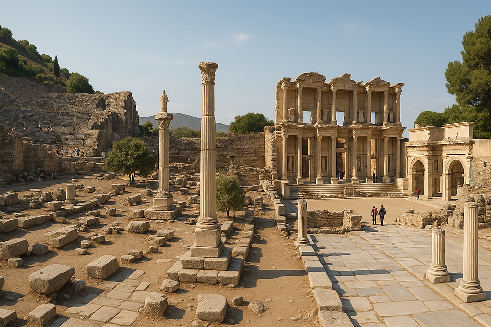Efes Antik Kenti'nde tarihi kalıntılar