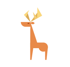 ミニマリストの鹿のイラスト