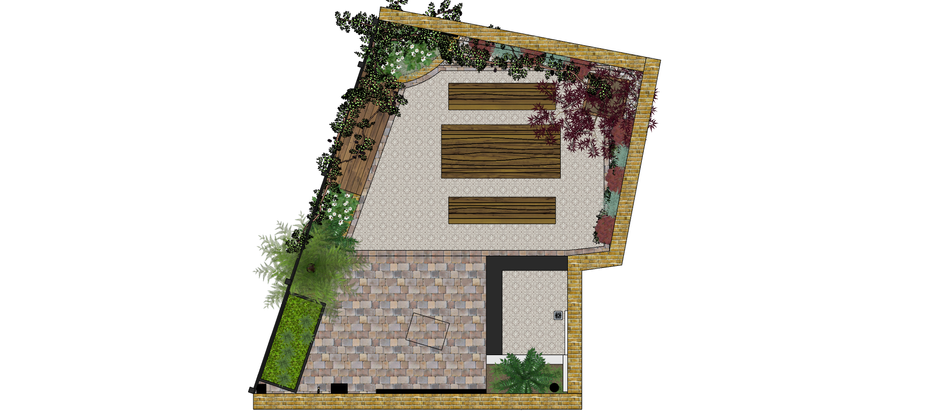 Designing for a small awkward space - an E5 Courtyard