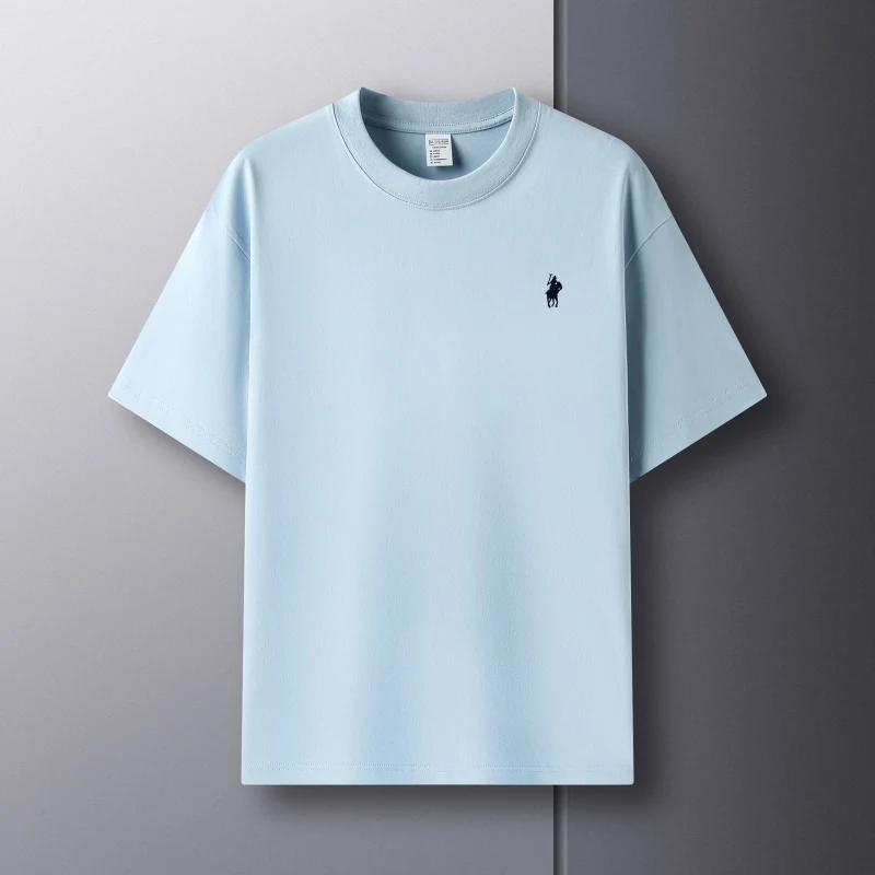 Thumbnail: Camiseta Masculina Algodão 100% – Estilo Luxo, Bordado Exclusivo e Respiravel