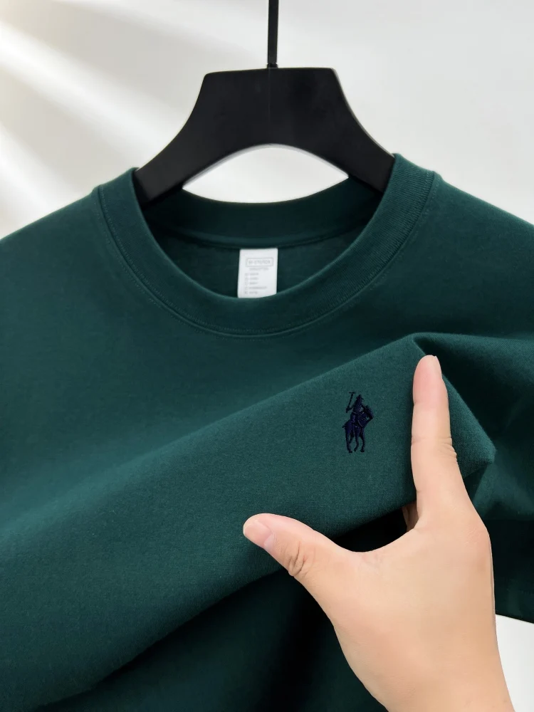 Thumbnail: Camiseta Masculina Algodão 100% – Estilo Luxo, Bordado Exclusivo e Respiravel