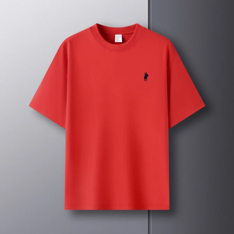 Thumbnail: Camiseta Masculina Algodão 100% – Estilo Luxo, Bordado Exclusivo e Respiravel