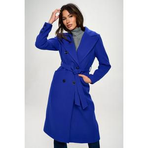 Coalition LA Double-Breasted Longline Coat with Belt