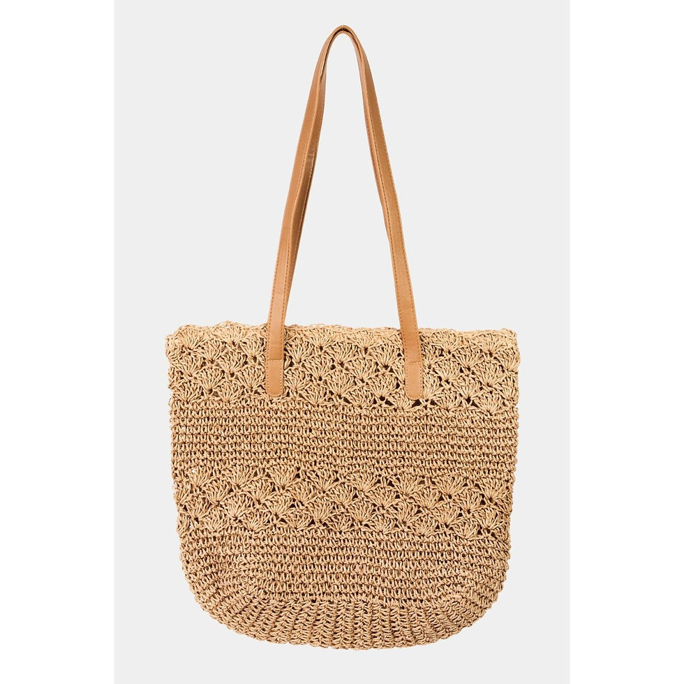 Thumbnail: Fame Straw Braided Tote Bag