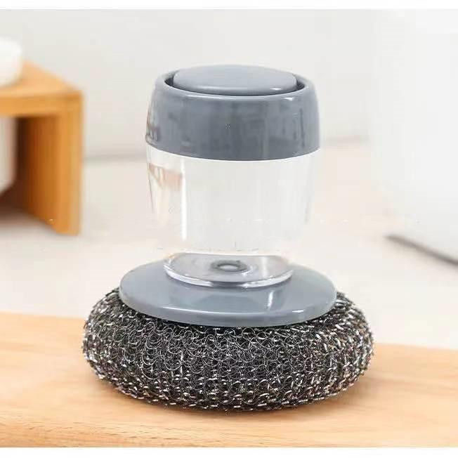 Thumbnail: Kitchen Soap Dispensing Palm Brush Cleaner Push-type Brush Kitchen Detergent