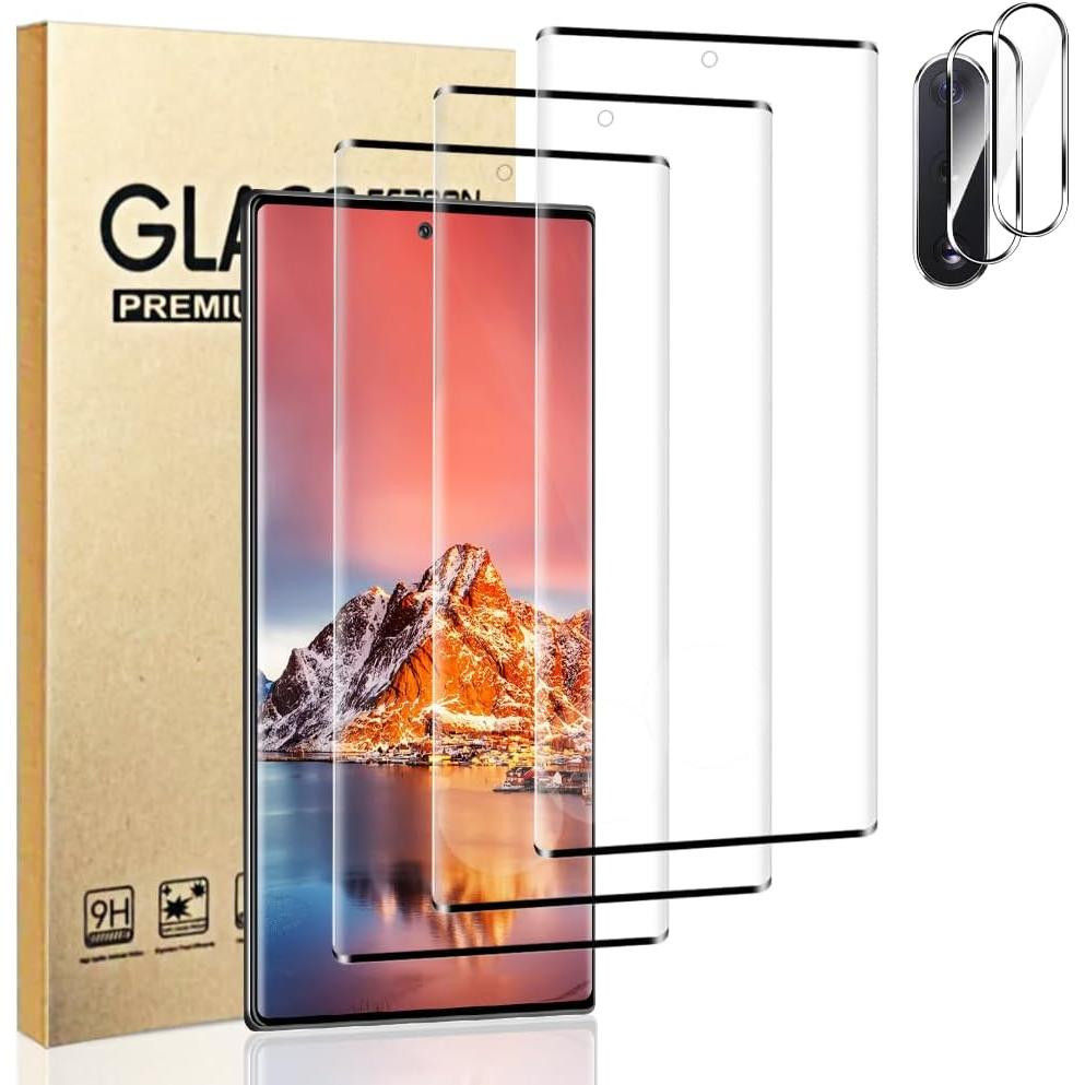 (3+2 Pack) Galaxy Note 10 plus Screen Protector + Camera Lens Protector,Full