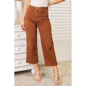 Judy Blue Full Size Tummy Control Garment Dyed Wide Crop