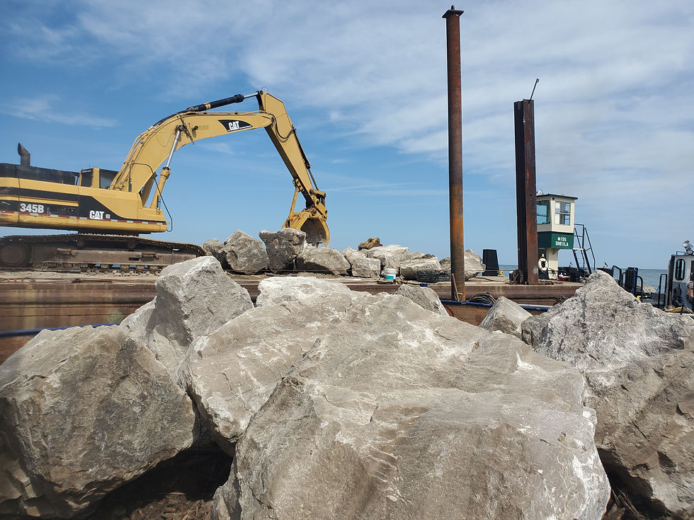 Demex Marine Armor Stone Revetment, break wall, erosion control, erosion prevention, marine contract