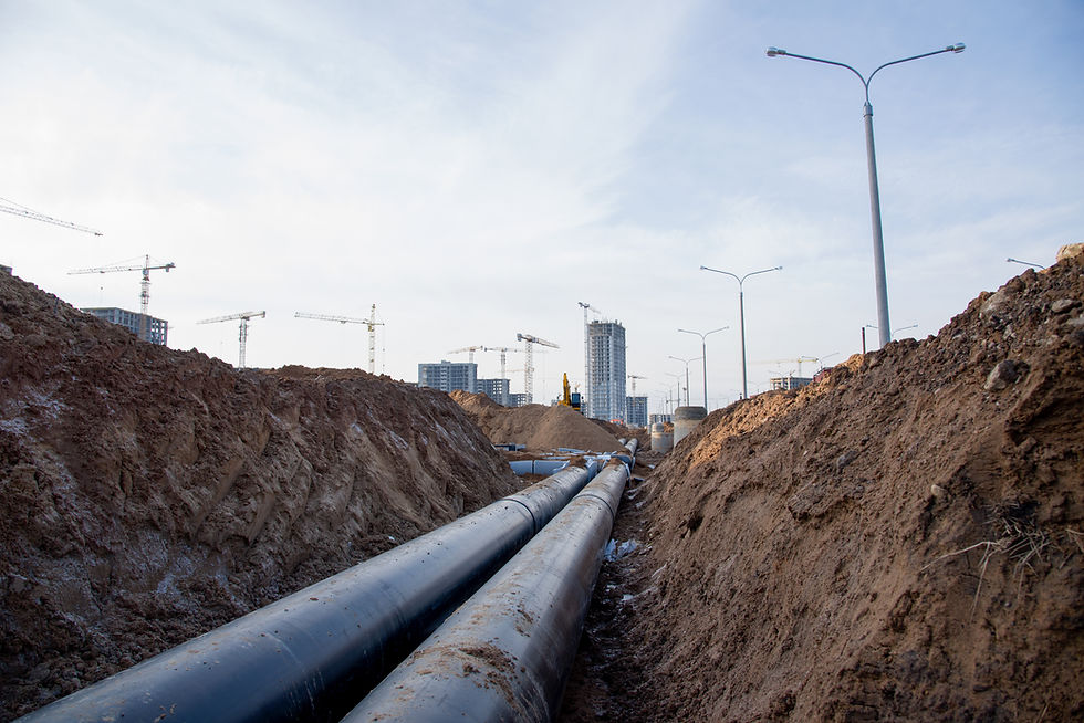 Demex Marine laying underground storm sewer pipes