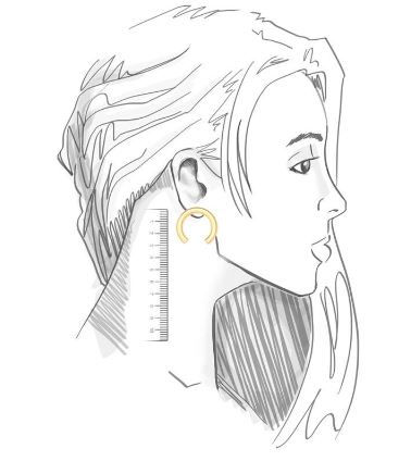 Miniatura: Brinco curvo liso com abertura