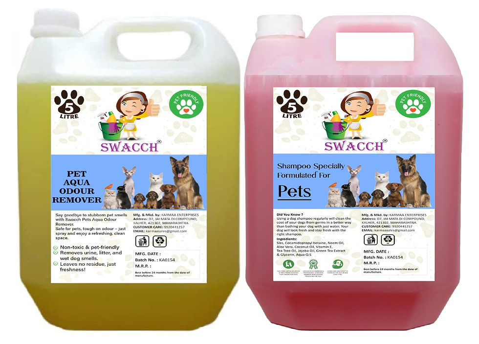 Thumbnail: swacch Pet Aqua Odour Remover + Pet Shampoo 5 Litre Combo Pack