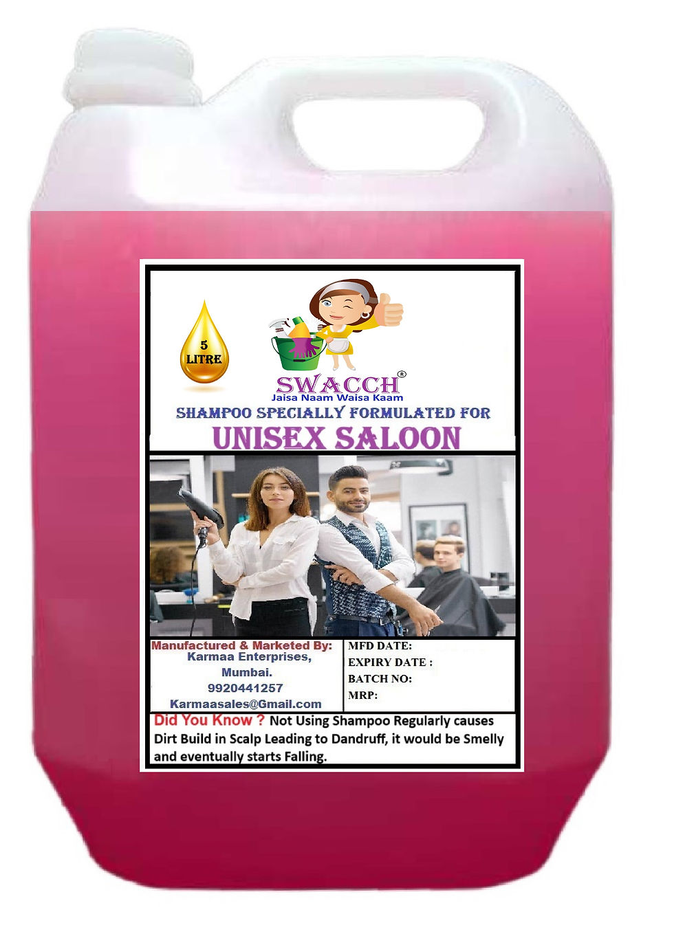 Thumbnail: Swacch Hair Shampoo For Unisex Saloon 5 Litre