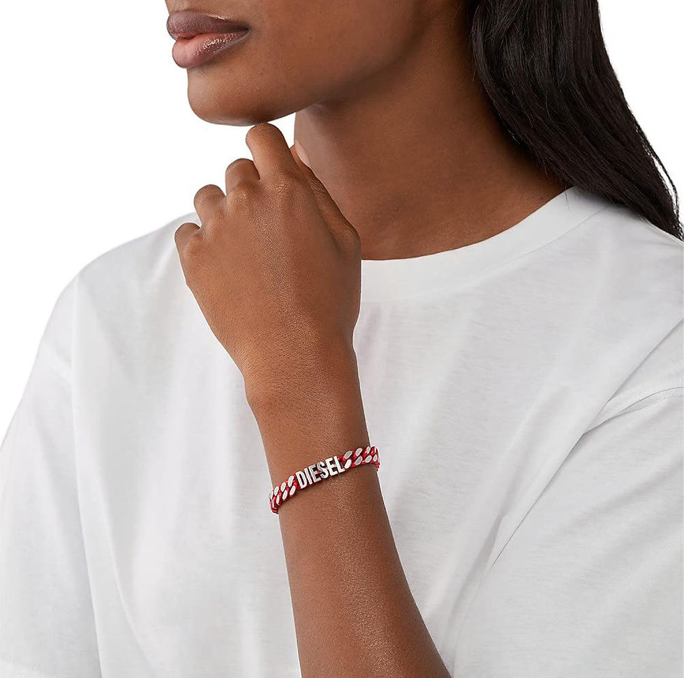 Miniatura: Diesel Bracciale Unisex argento/rosso