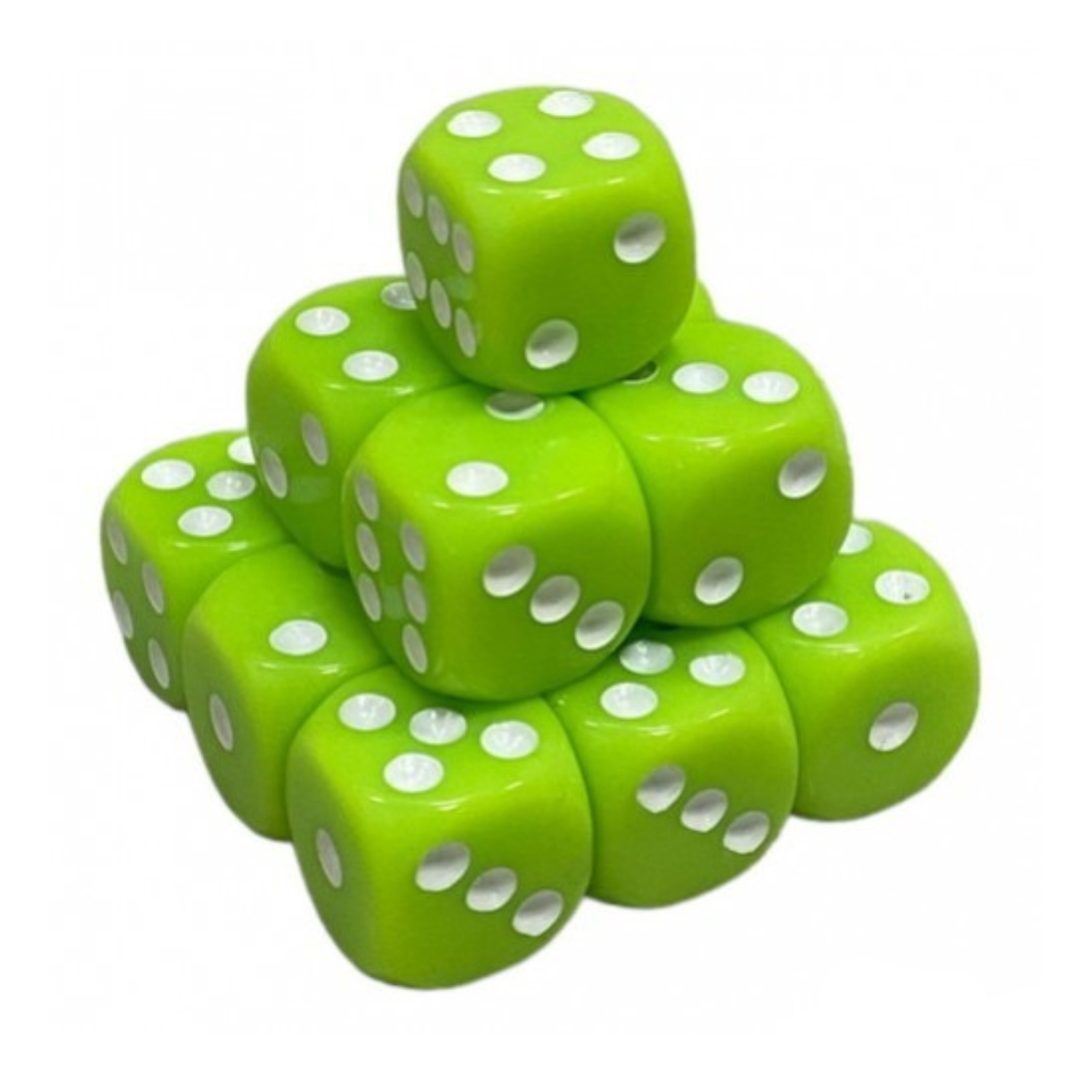 Гральний кубик D6 16 мм салатові