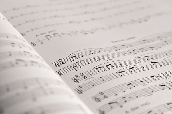 close up of sheet music