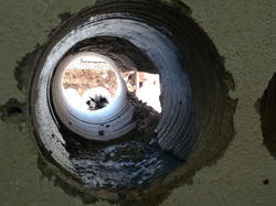 Bohrloch durch eine Aussenwand