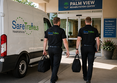 SafeTravels team at Palm View entrance.png