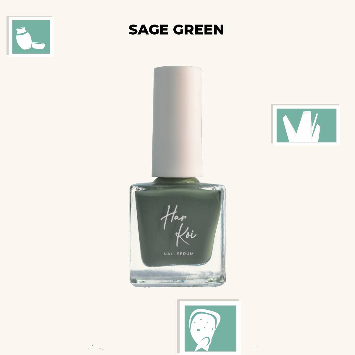 The Harkoi Nail Serum Sage Green