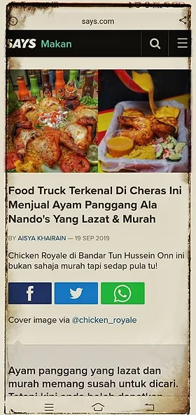 Ayam Peri Peri Nasi Teja (Arab) Cheras Chicken Royale