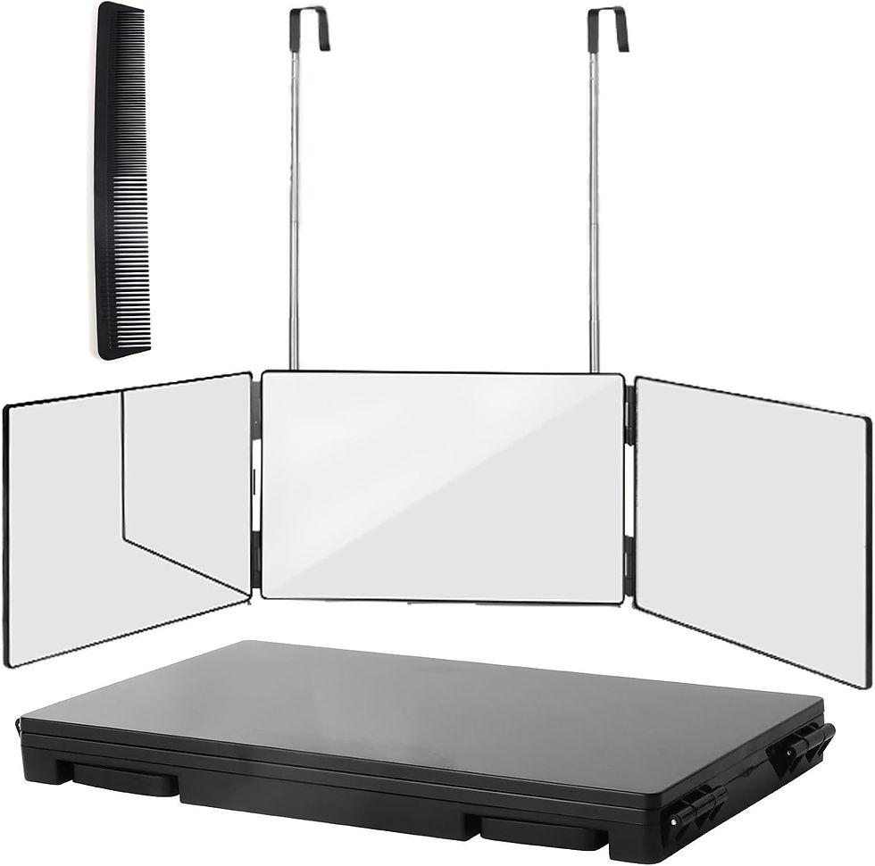 3 Way Trifold Haircut Mirror, 360 Degree Mirror for Hair Cutting, Shaving, Groom