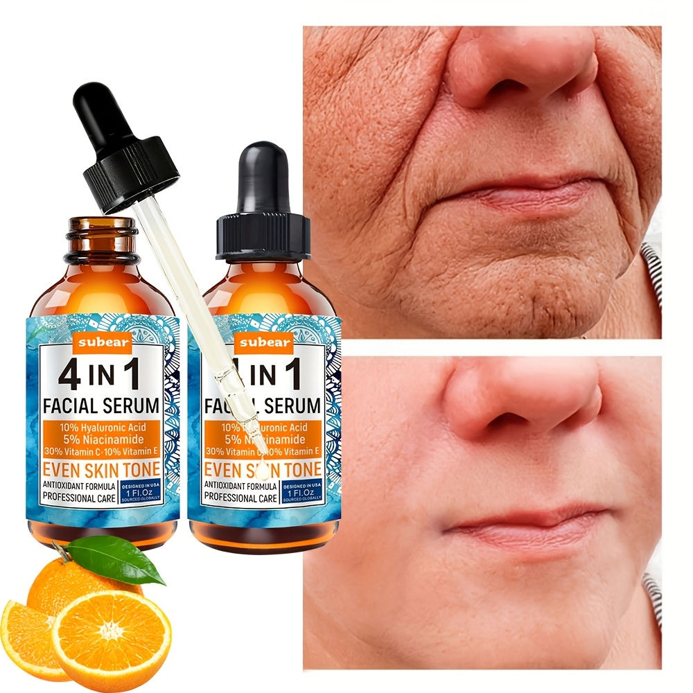 2pcs 4-in-1 Ultra Hydrating Facial Serum - Replenishing Moisturizer With 10% Hya