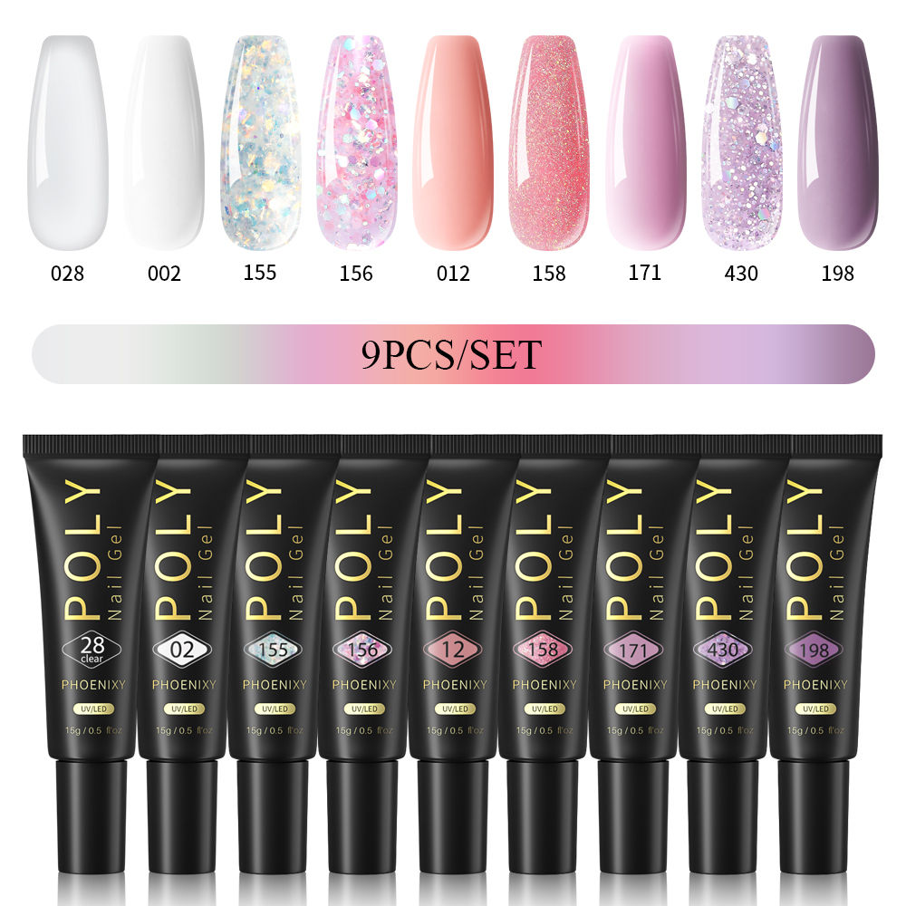 Phoenixy 9/6/4 Pcs Poly Nail Gel Kit Quick Extension Gel Gel For Extension Finge