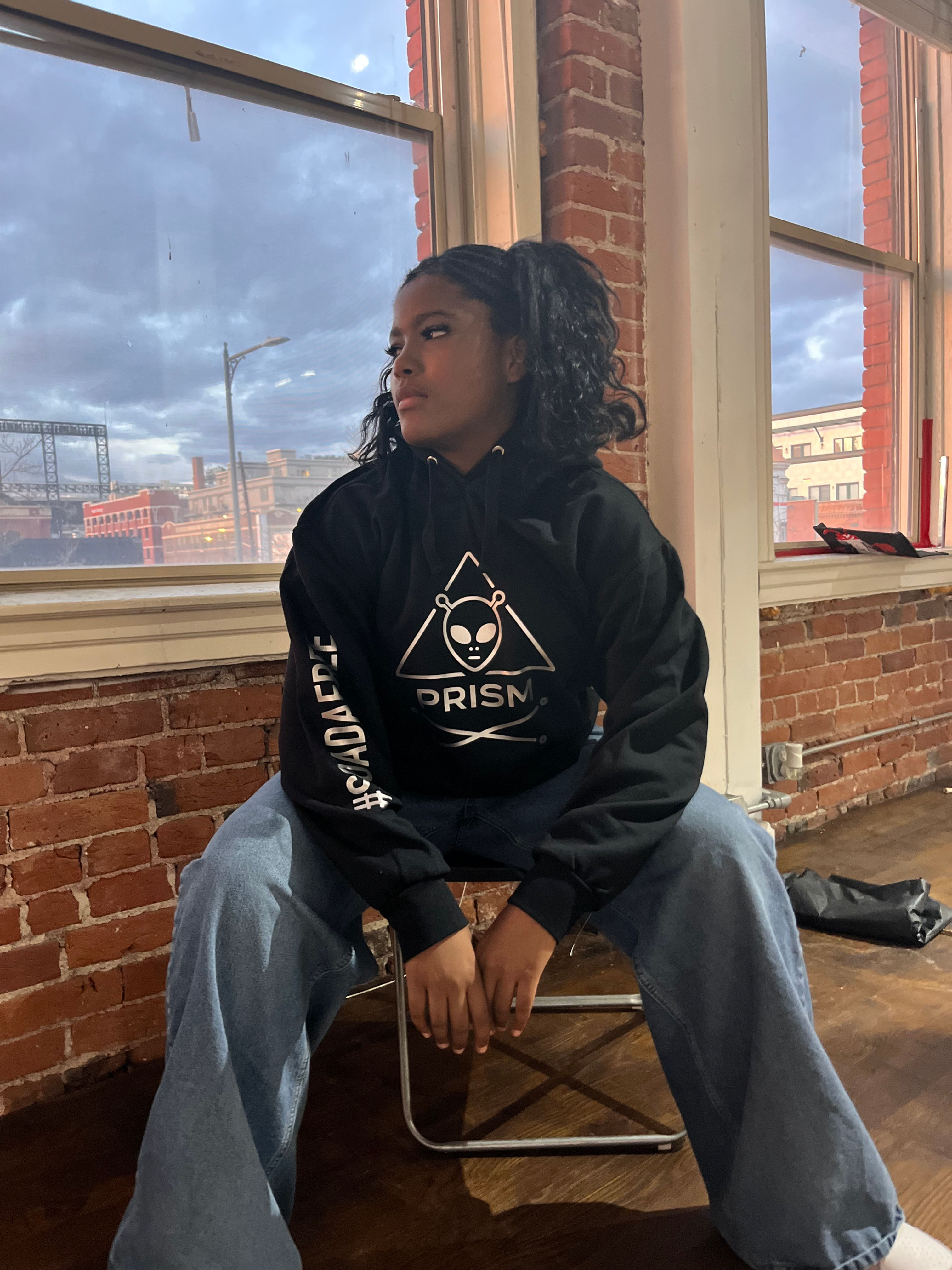 Black & Silver Sodafree Prism Hoodie