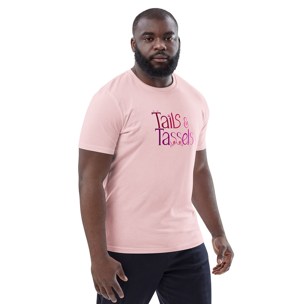 Thumbnail: Tails and Tassels! Pink Unisex organic cotton t-shirt