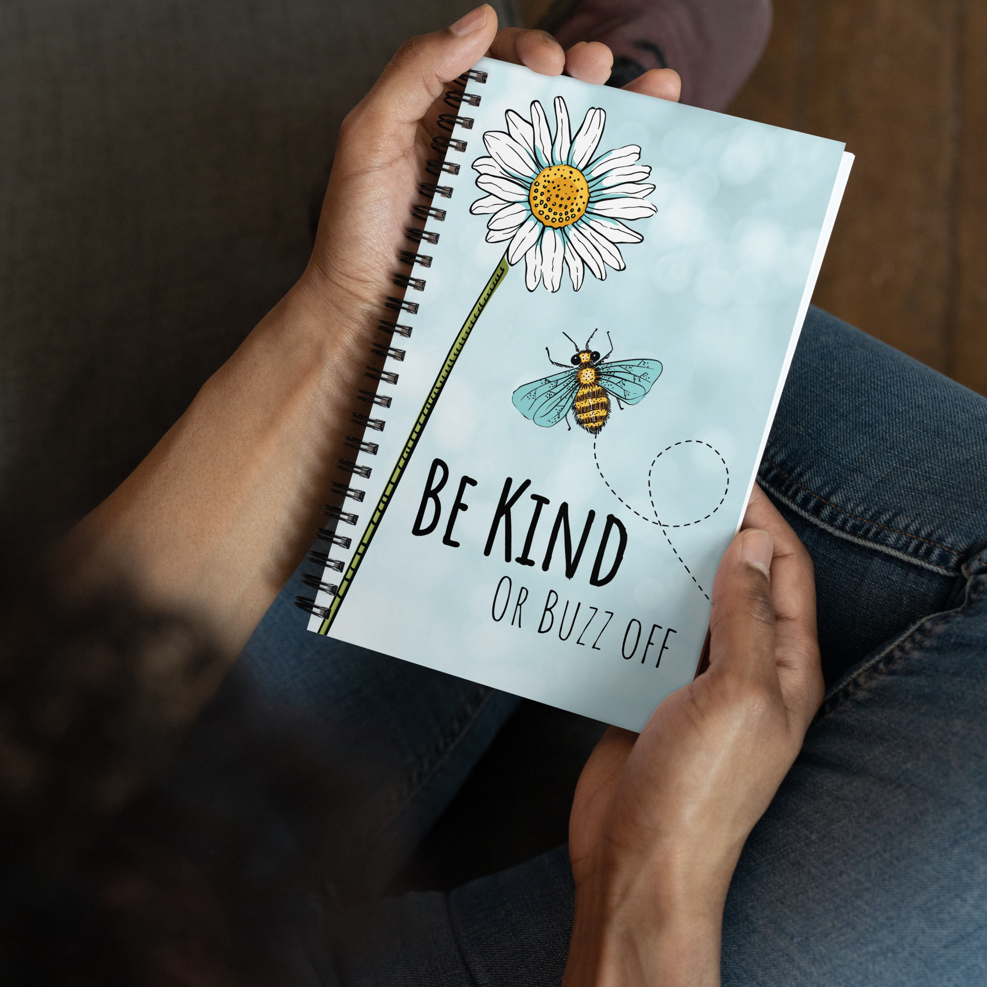 Bee Happy or Buzz Off Spiral notebook
