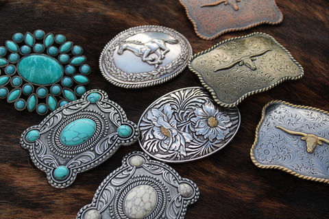 collection of western belt buckles
