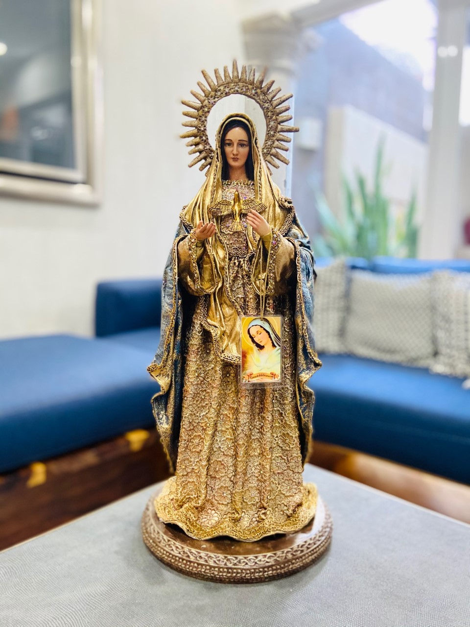 Virgen de la Encarnación, brocado.